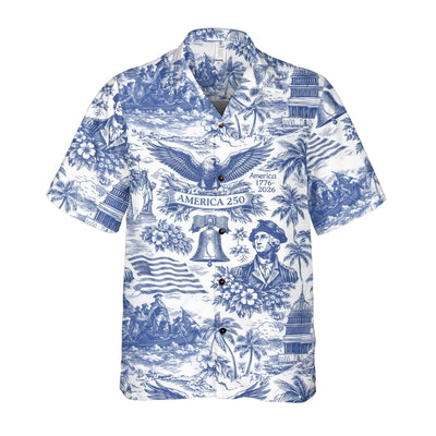 America 250 Hawaiian Shirt 1776 - 2026, Vintage Patriotic Shirt, 250 Years of America Celebration Hawaii Shirt