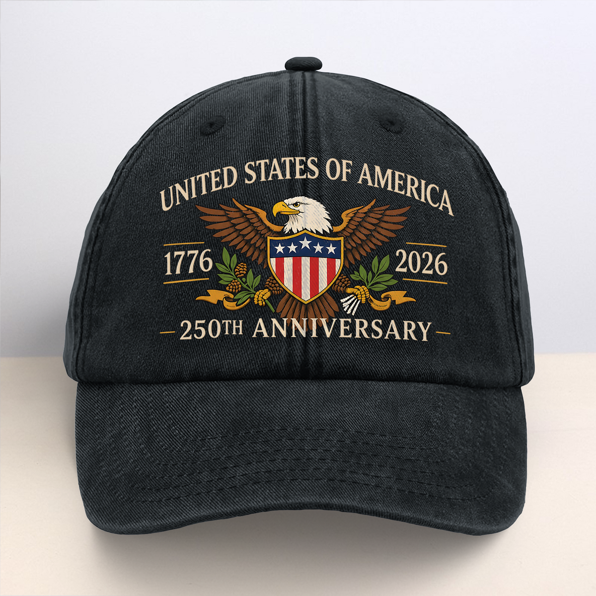 United States 250th Anniversary Vintage Washed Denim Cap, Patriotic Eagle American Independence Celebration Gift, USA 250th Anniversary Patriotic Eagle Hat
