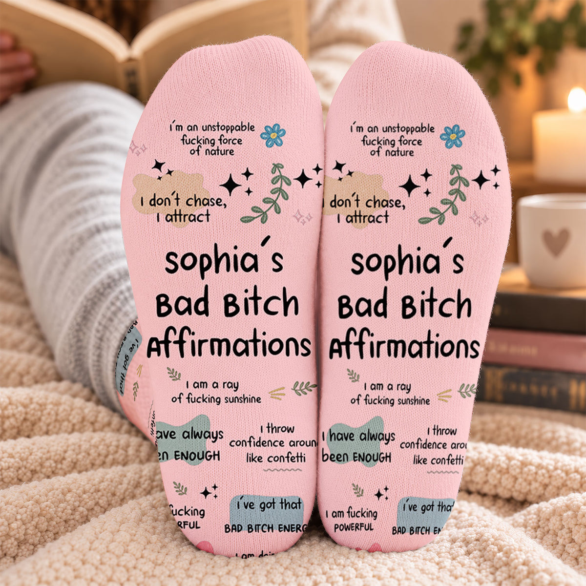 Bad Bitch Affirmations - Personalized Middle Tube Socks, Custom Name Affirmations Socks, Gift for Friends 

Bad Bitch Affirmations - Personalized Middle Tube Socks, Custom Name Affirmations Socks, Gift for Friends