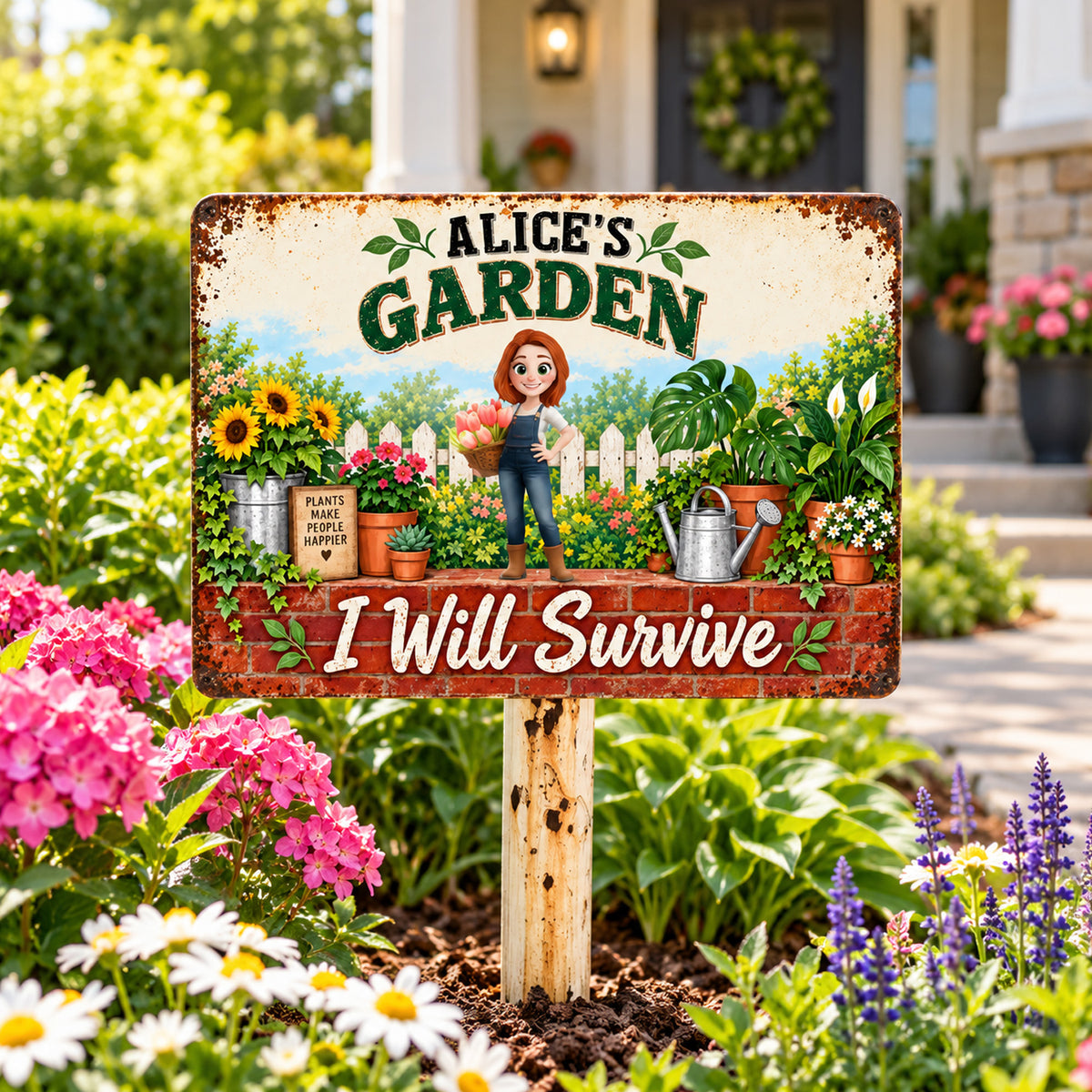 I Will Survive - Personalized Metal Sign, Garden Plant Lover Birthday Gift