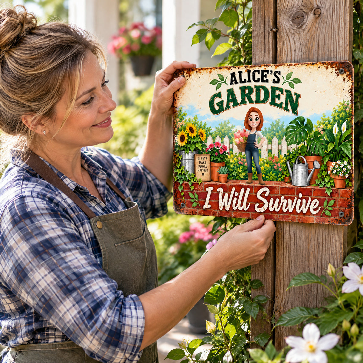 I Will Survive - Personalized Metal Sign, Garden Plant Lover Birthday Gift