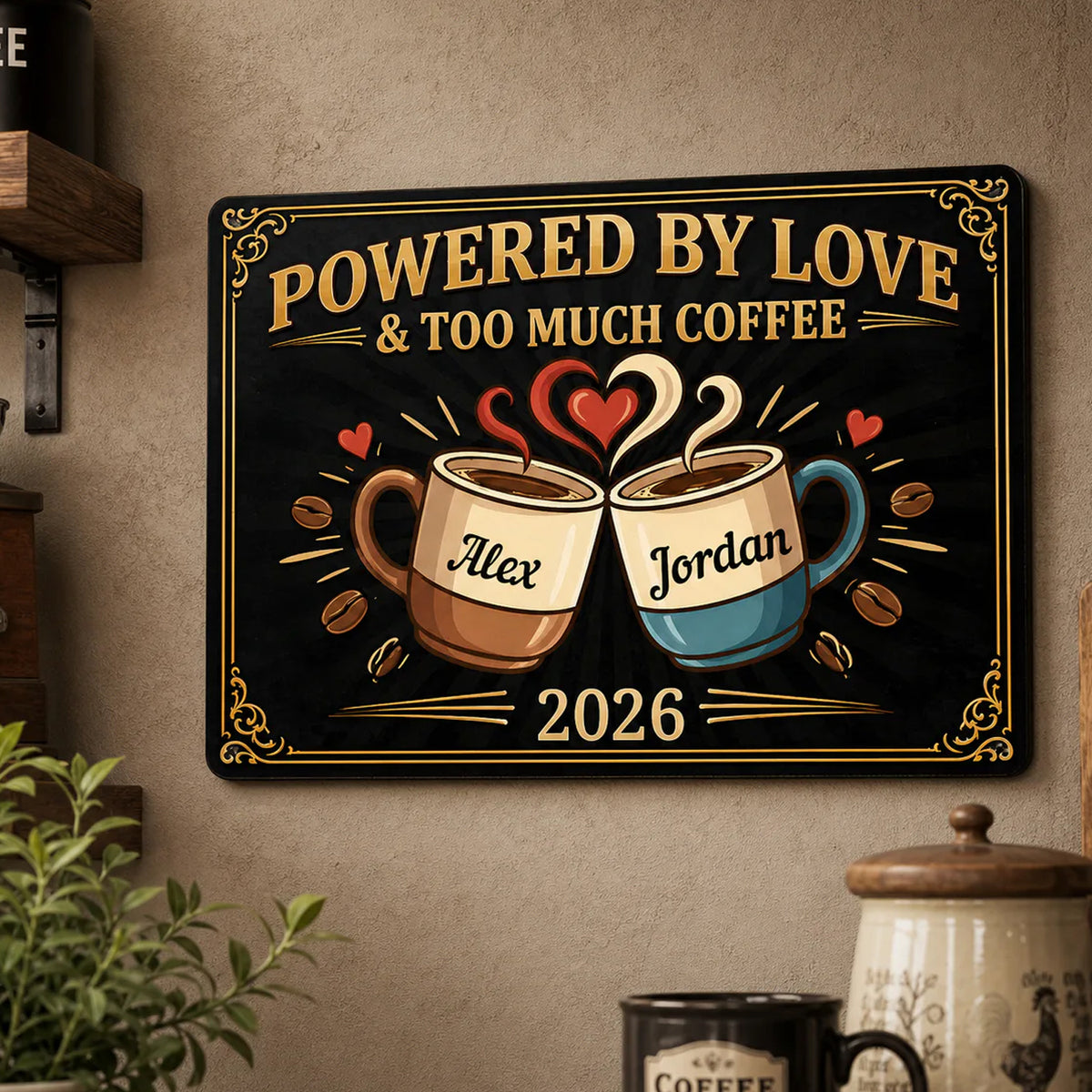 Coffee Lovers - Personalized Metal Sign, Funny Kitchen Decor