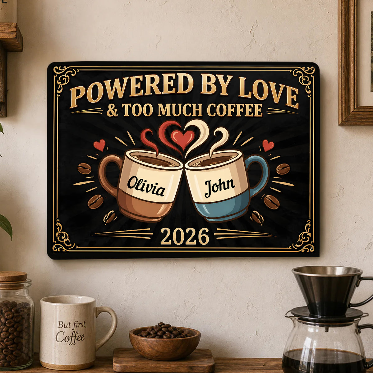 Coffee Lovers - Personalized Metal Sign, Funny Kitchen Decor