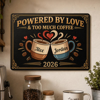 Coffee Lovers - Personalized Metal Sign, Funny Kitchen Decor