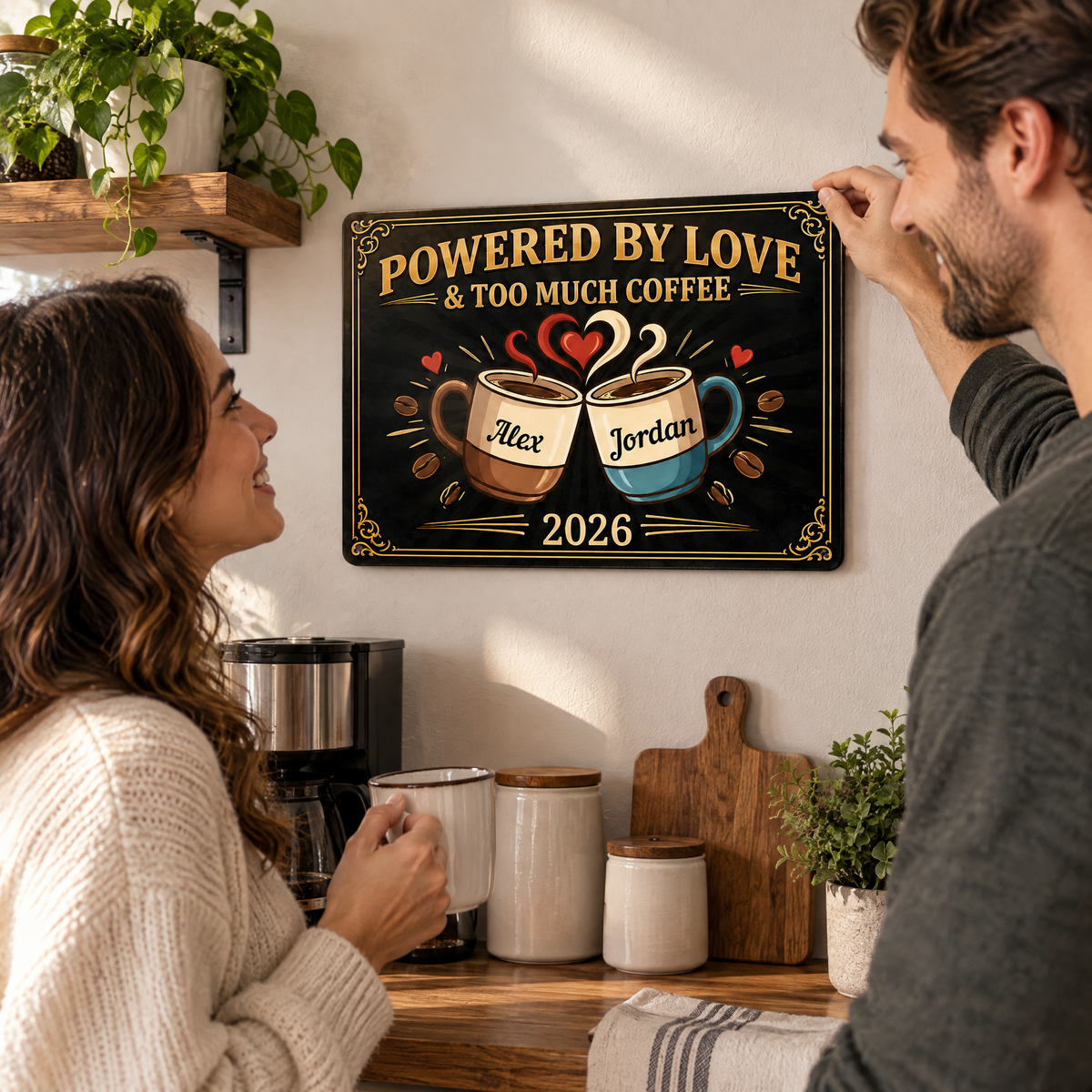 Coffee Lovers - Personalized Metal Sign, Funny Kitchen Decor