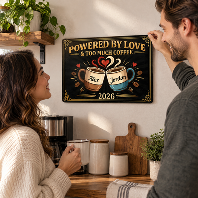 Coffee Lovers - Personalized Metal Sign, Funny Kitchen Decor