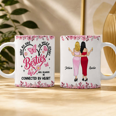 Side By Side My Bestie - Personalized Mug, Custom Best Friend Mug, Gift For Bestie