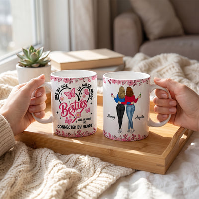 Side By Side My Bestie - Personalized Mug, Custom Best Friend Mug, Gift For Bestie