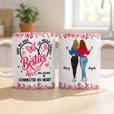 Side By Side My Bestie - Personalized Mug, Custom Best Friend Mug, Gift For Bestie