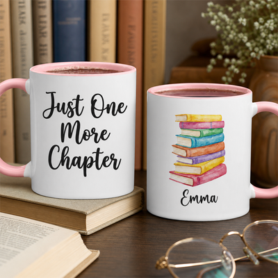Jusst One More Chapter - Personalized Mug, Reading Gift, Coffee Mug Gift For Book Lovers