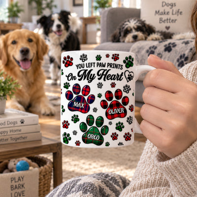 Always Miss Your Pawprints - Personalized 3D Inflated Effect Printed Mug, Sympathy Gift For Pet Lovers