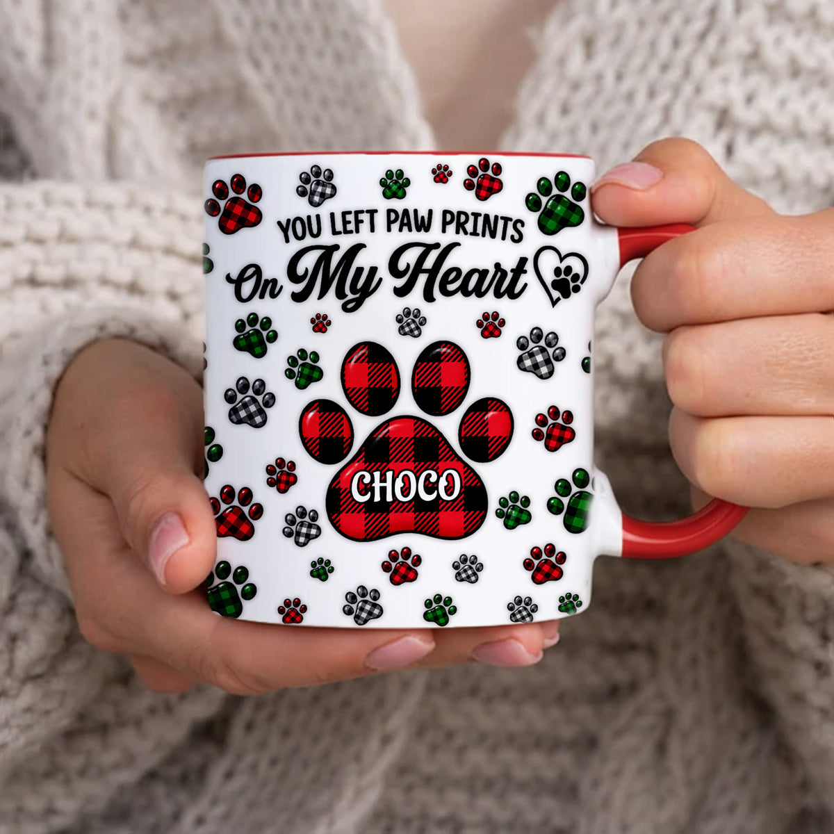 Always Miss Your Pawprints - Personalized 3D Inflated Effect Printed Mug, Sympathy Gift For Pet Lovers