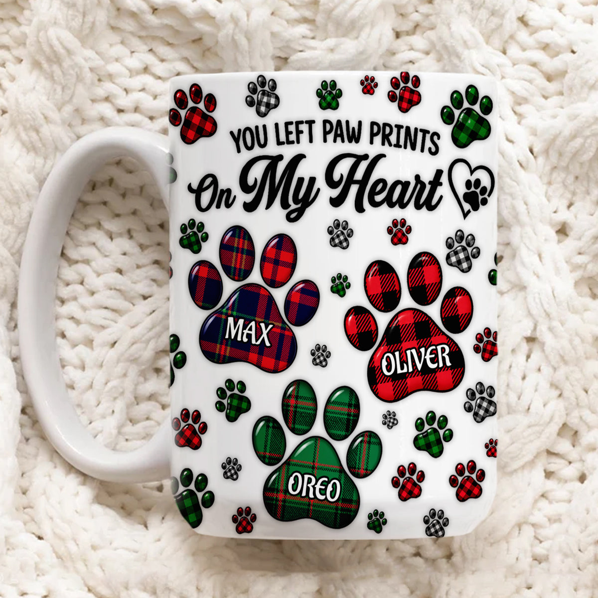 Always Miss Your Pawprints - Personalized 3D Inflated Effect Printed Mug, Sympathy Gift For Pet Lovers