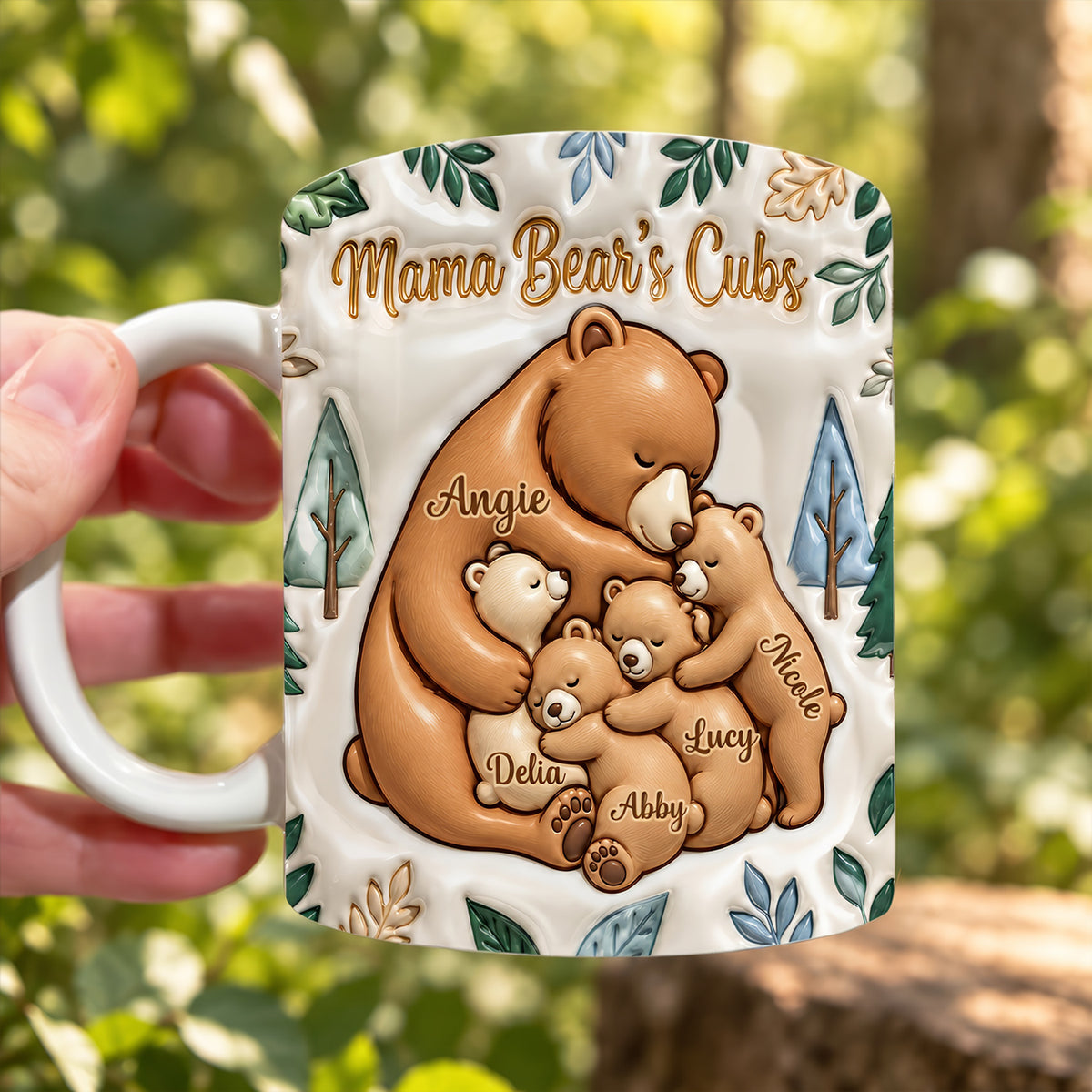 Mama Bear's Cubs - Personalized Mug, Cute Family Gift, Gift For Mom, Family Gift For Her
