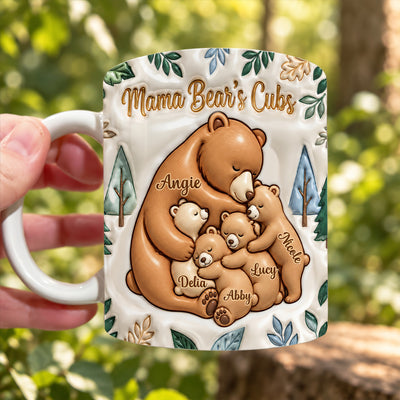 Mama Bear's Cubs - Personalized Mug, Cute Family Gift, Gift For Mom, Family Gift For Her
