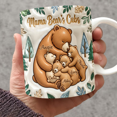 Mama Bear's Cubs - Personalized Mug, Cute Family Gift, Gift For Mom, Family Gift For Her