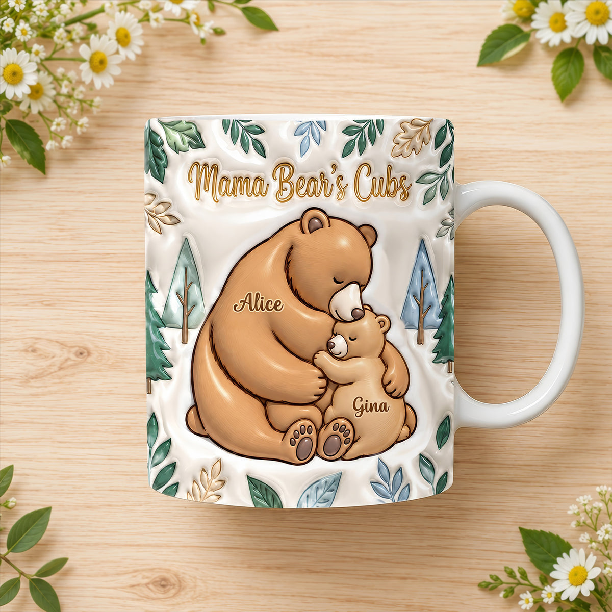 Mama Bear's Cubs - Personalized Mug, Cute Family Gift, Gift For Mom, Family Gift For Her