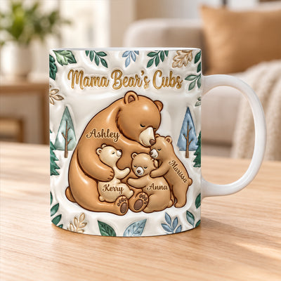 Mama Bear's Cubs - Personalized Mug, Cute Family Gift, Gift For Mom, Family Gift For Her