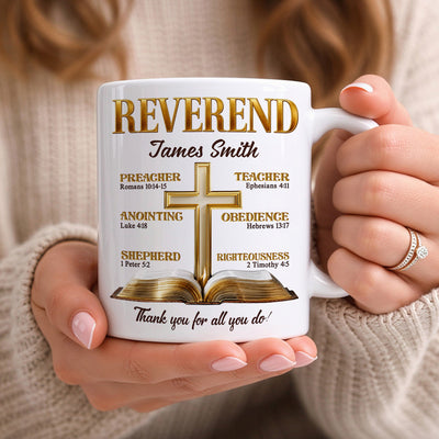 My Preacher, Teacher, & Shepherd - Personalized  Mug, Gift For Pastor, Catholic Gift
