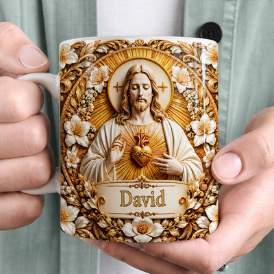 Jesus Sacred Heart- Personalized Mug, Gifts For Christian,  Jesus Coffee Mug