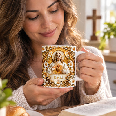 Jesus Sacred Heart- Personalized Mug, Gifts For Christian,  Jesus Coffee Mug