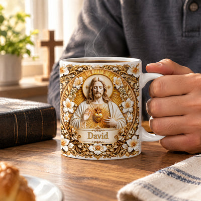 Jesus Sacred Heart- Personalized Mug, Gifts For Christian,  Jesus Coffee Mug