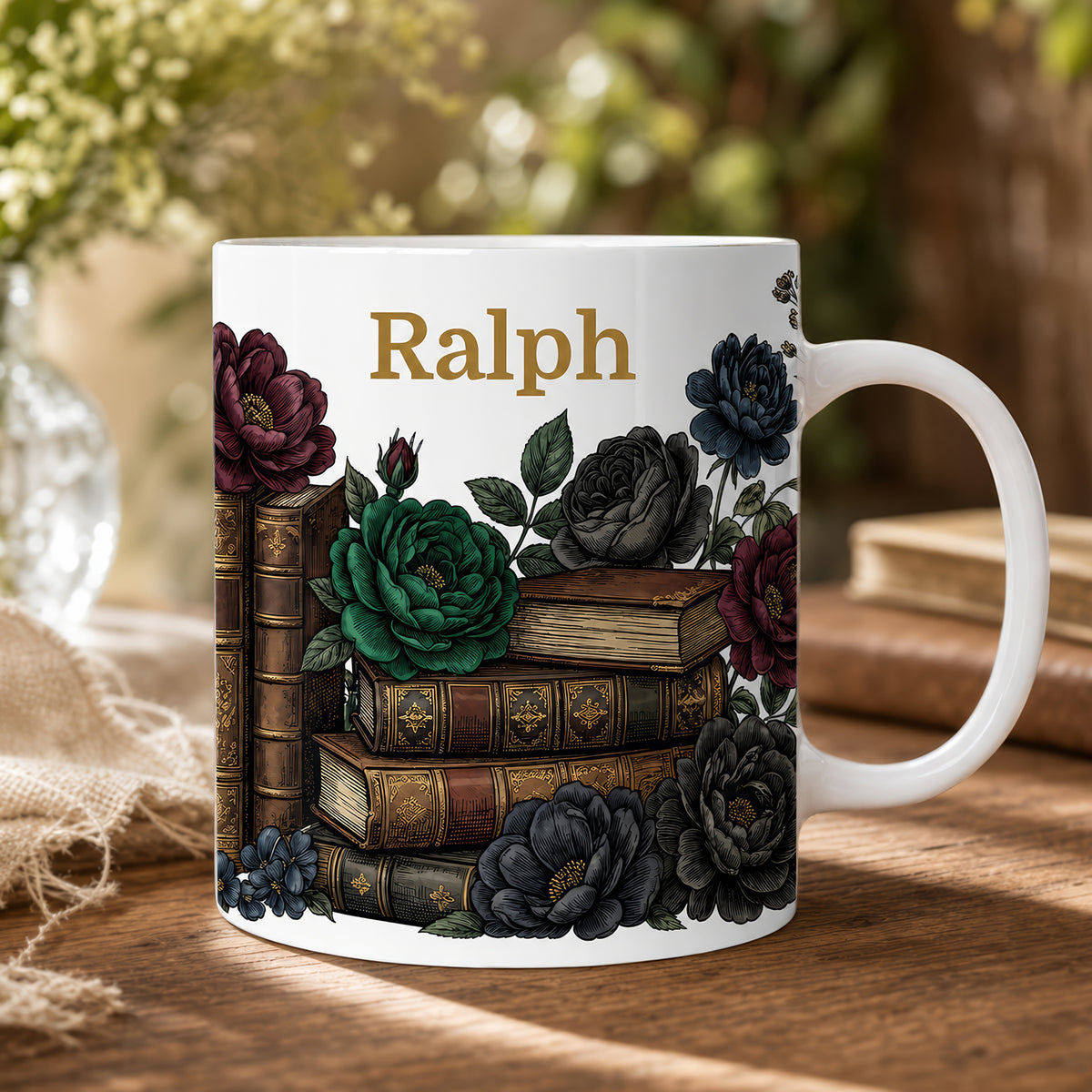 Dark Academia Personalized Book Lover Mug – Unique Gift for Readers &amp; Bookworms