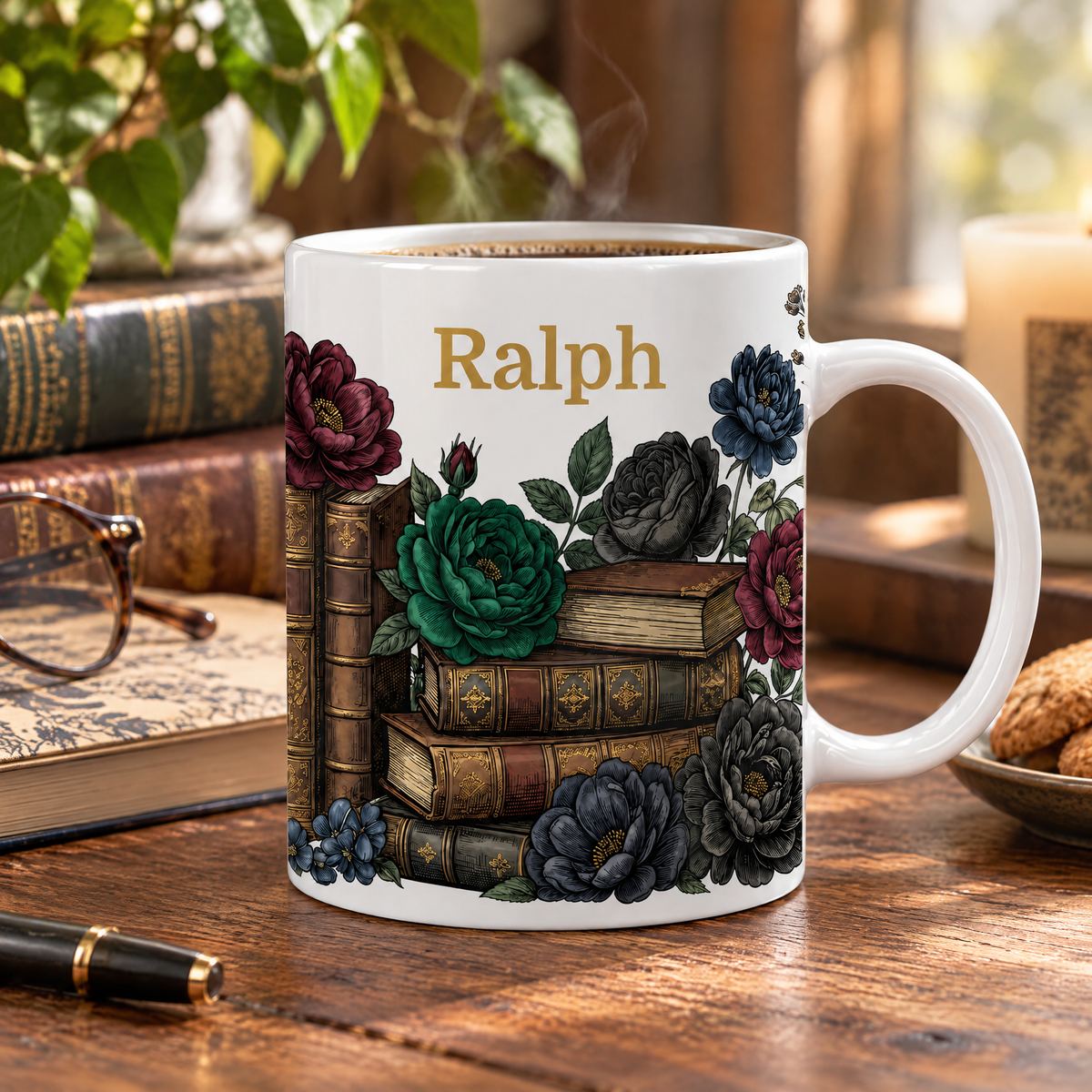 Dark Academia Personalized Book Lover Mug – Unique Gift for Readers &amp; Bookworms
