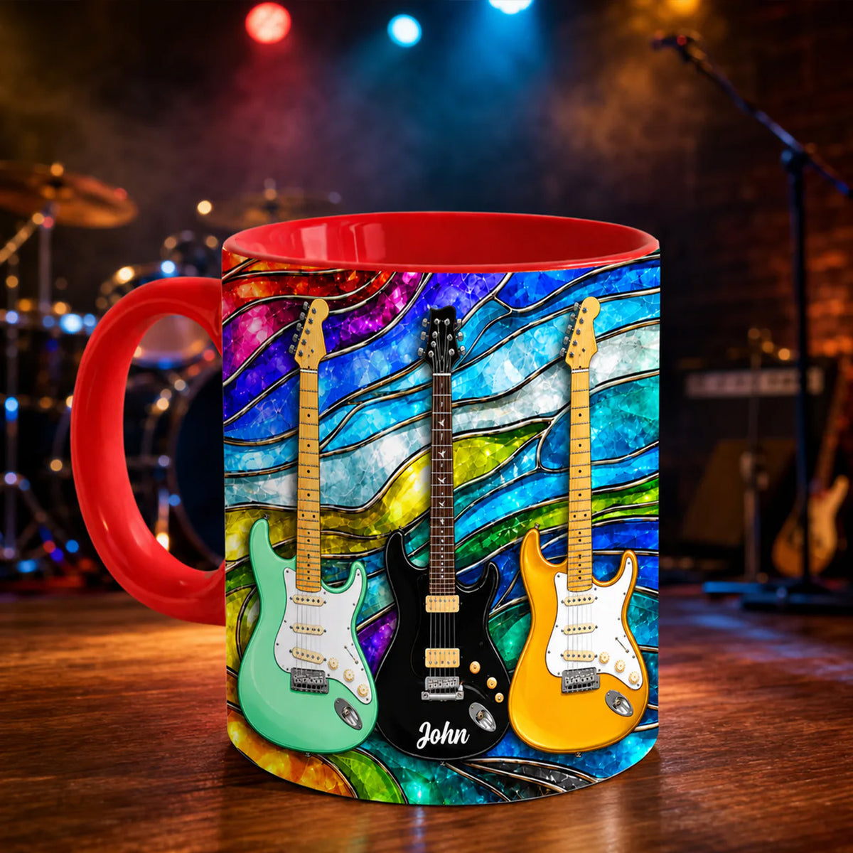 Guitar Is My Most Favorite - Personalized Mug, Custom Electric Guitar Art Coffee Mug