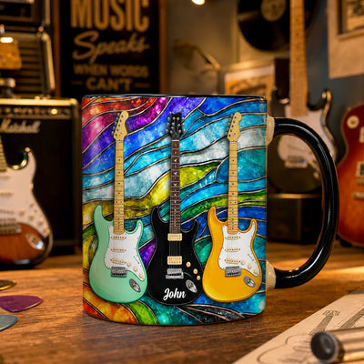 Guitar Is My Most Favorite - Personalized Mug, Custom Electric Guitar Art Coffee Mug