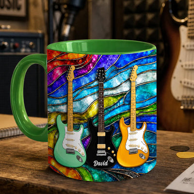 Guitar Is My Most Favorite - Personalized Mug, Custom Electric Guitar Art Coffee Mug
