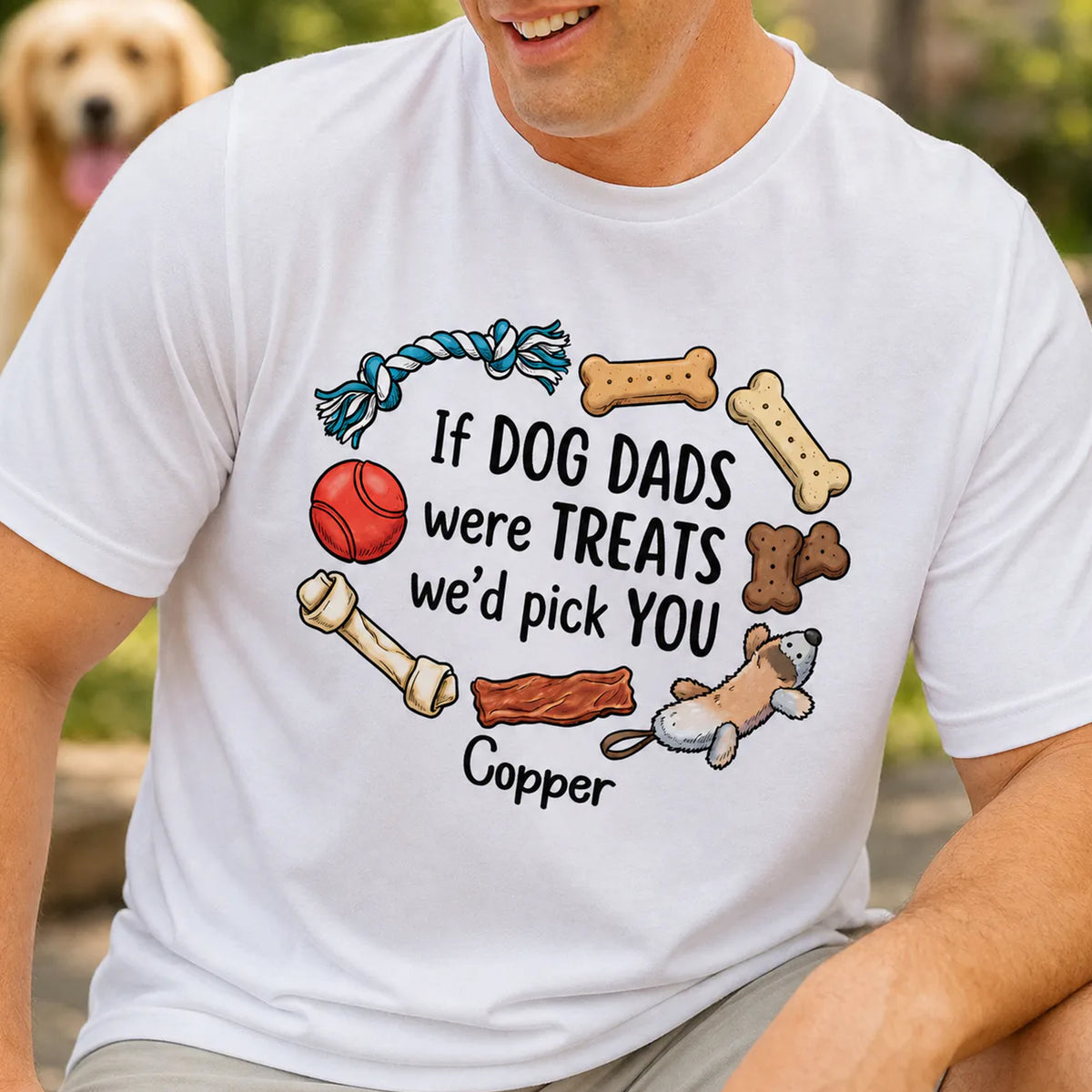 If Dog Dads Were Treats - Personalized Tshirt, Funny Gift for Pet Owner, Dog Dad Gift