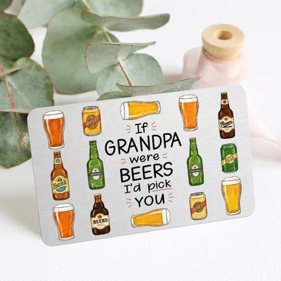 If Dads Were Beers - Funny Dad Wallet Card Keepsake