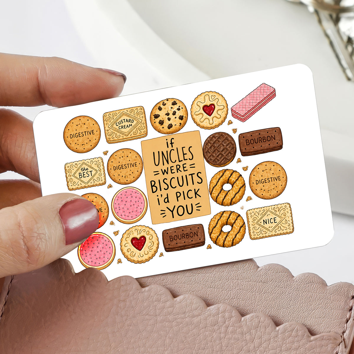 If Uncles Were Biscuits - Personalized Metal Wallet Card, Family Gift