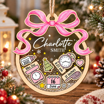 Our Little Christmas Miracle – Personalized Ornament, Custom Baby Birth Stats Christmas , First Christmas Ornament