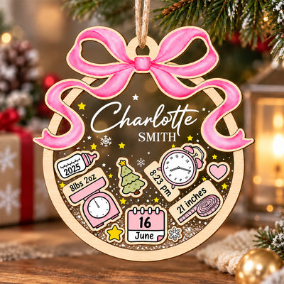 Our Little Christmas Miracle – Personalized Ornament, Custom Baby Birth Stats Christmas , First Christmas Ornament