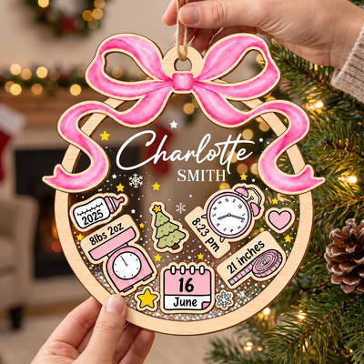 Our Little Christmas Miracle – Personalized Ornament, Custom Baby Birth Stats Christmas , First Christmas Ornament