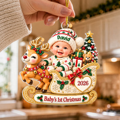 Baby’s First Christmas - Personalized Acrylic Ornament , Custom Name Acrylic Keepsake, Newborn Baby Girl Boy Gift