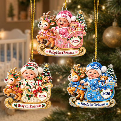 Baby’s First Christmas - Personalized Acrylic Ornament , Custom Name Acrylic Keepsake, Newborn Baby Girl Boy Gift