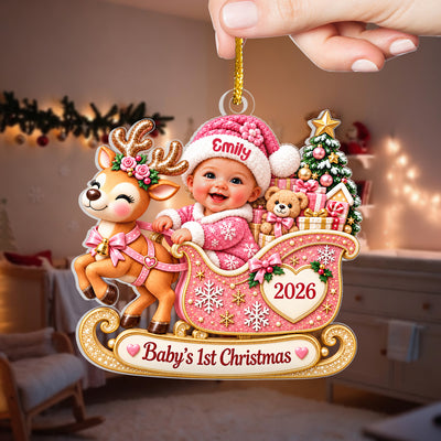 Baby’s First Christmas - Personalized Acrylic Ornament , Custom Name Acrylic Keepsake, Newborn Baby Girl Boy Gift