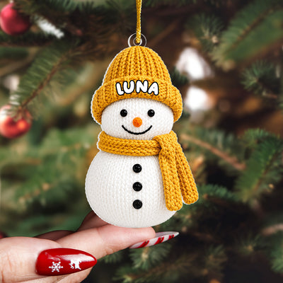 Snowy Little Friends - Personalized Ornament, Custom Kids Name Christmas Ornament, Gift for Children