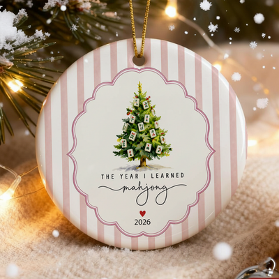 Mahjong Christmas - Personalized Ornament, Custom Year You Learned Mahjong, Gift for Mahjong Players