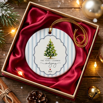 Mahjong Christmas - Personalized Ornament, Custom Year You Learned Mahjong, Gift for Mahjong Players