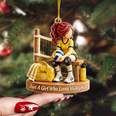Just A Girl Who Loves Volleyball - Personalized Acrylic Ornament, Gift For Volleyball Lovers, Volleyball Girl Fan
