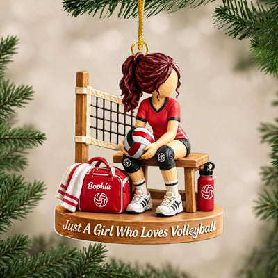 Just A Girl Who Loves Volleyball - Personalized Acrylic Ornament, Gift For Volleyball Lovers, Volleyball Girl Fan