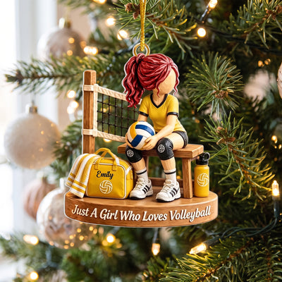Just A Girl Who Loves Volleyball - Personalized Acrylic Ornament, Gift For Volleyball Lovers, Volleyball Girl Fan
