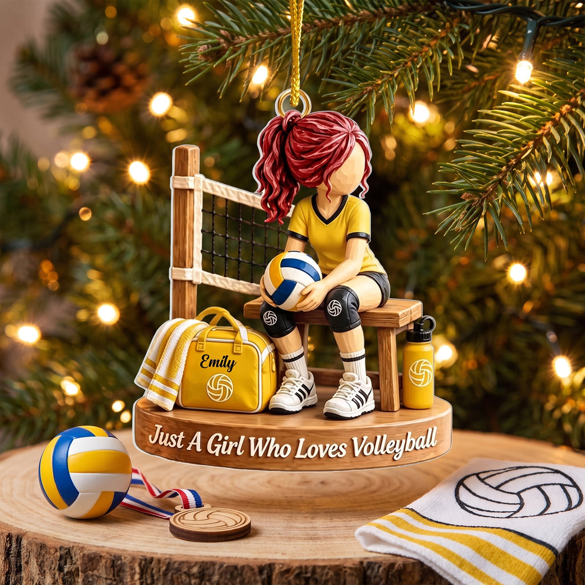 Just A Girl Who Loves Volleyball - Personalized Acrylic Ornament, Gift For Volleyball Lovers, Volleyball Girl Fan