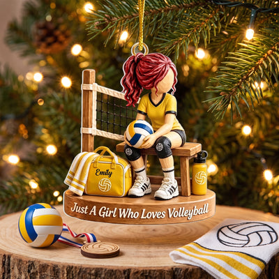 Just A Girl Who Loves Volleyball - Personalized Acrylic Ornament, Gift For Volleyball Lovers, Volleyball Girl Fan