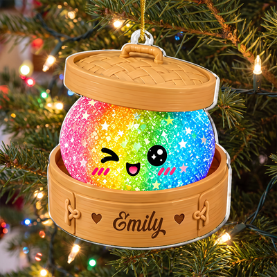You're Glitter Dumpling- Personalized Acrylic Ornament ,  Glitter Dumpling Ornament, Custom Name Squishy Dumpling Christmas Ornament, Dumpling Lover Gift, Kids Holiday Keepsake