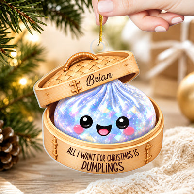 Merry Squishmas - Personalized Acrylic Ornament,  Glitter Dumpling Ornament, Squishy Ornament 2026